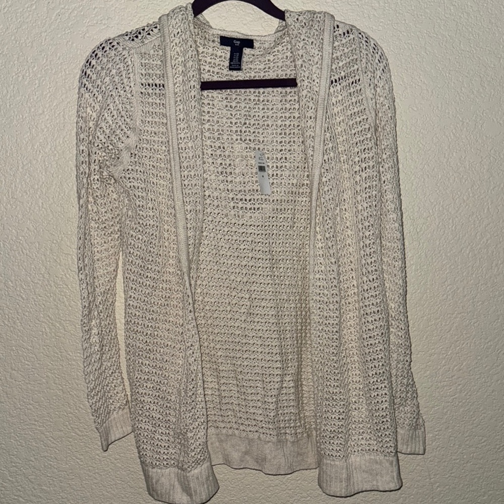 GAP Women's Cream Open-Knit Cardigan
